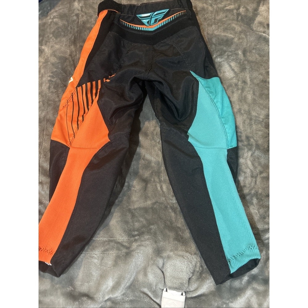 Fly Racing F-16 Youth Motocross Pant Size 18 Teal Orange Black MX Dirt Bike Gear - Picture 7 of 16